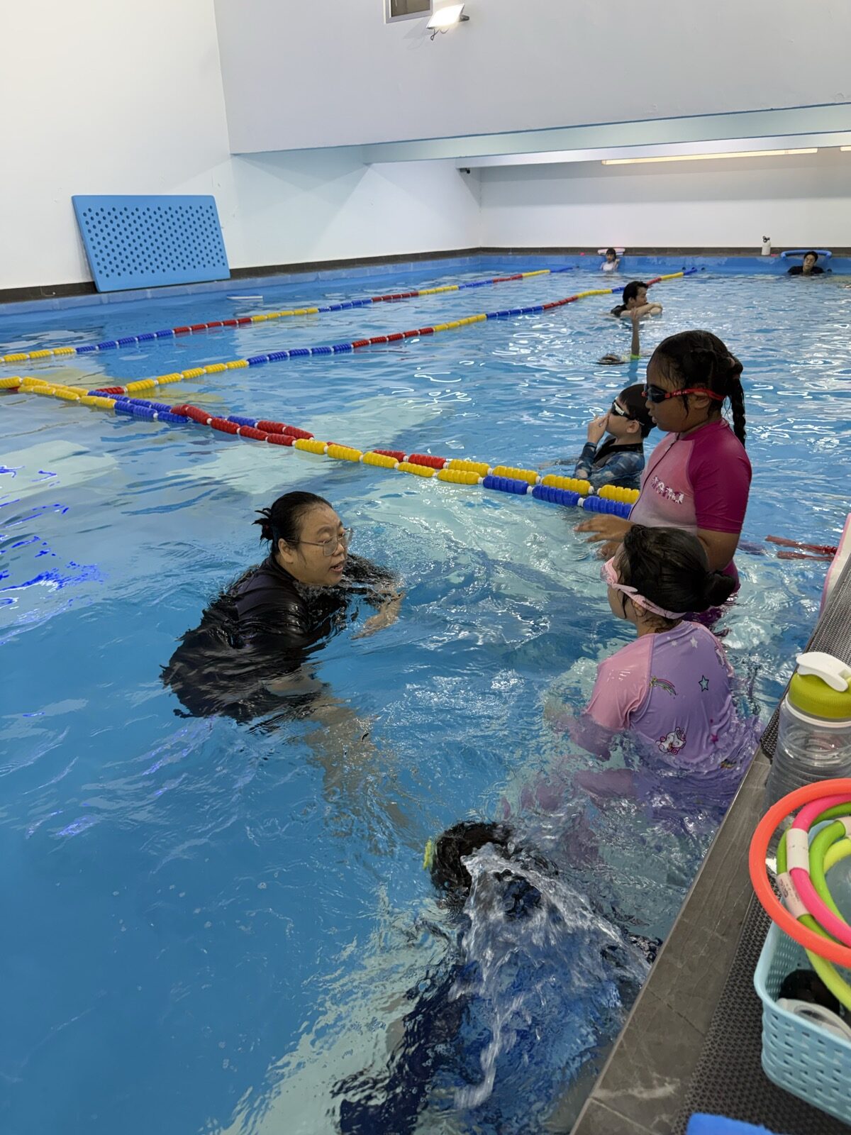 Children learning to swim at Skywhale