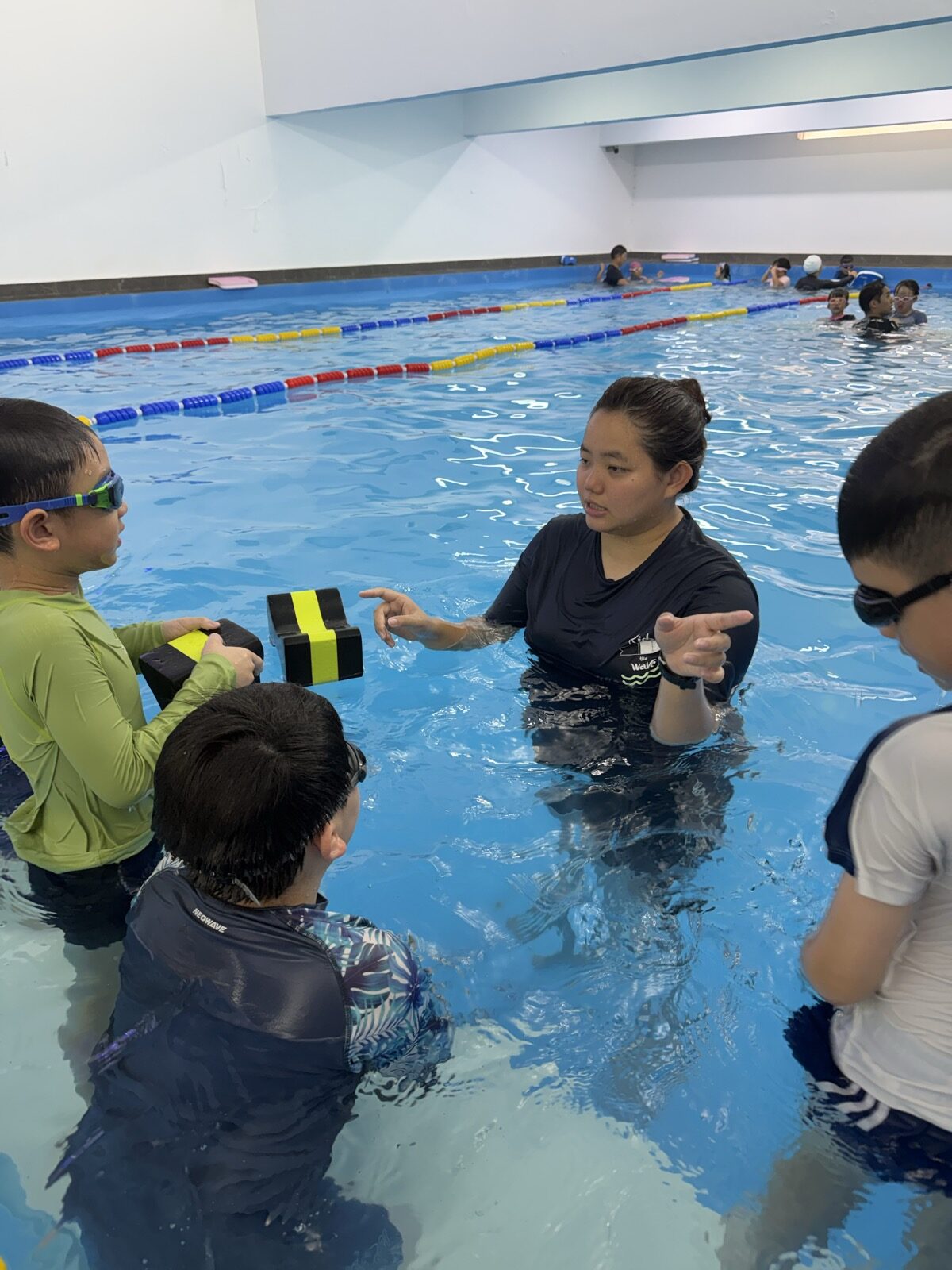 Swim coaches with students, Skywhale Puchong Jaya